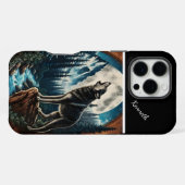 月の狼の吠え声 iPhoneケース (裏面横)