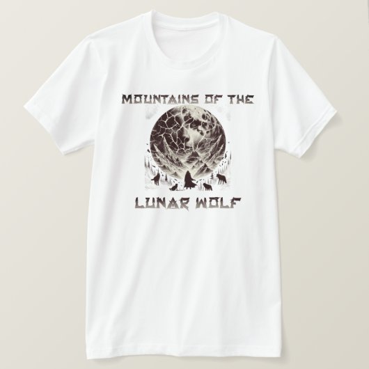 月の狼の山 Tシャツ (デザイン正面)