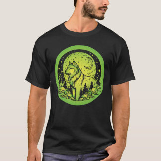 月の狼サークル Tシャツ