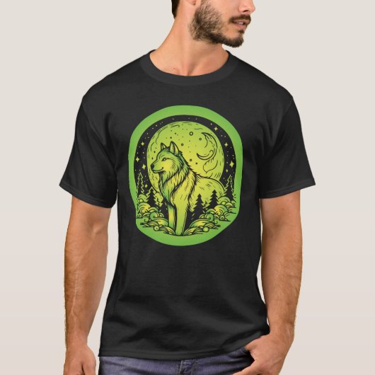 月の狼サークル Tシャツ (正面)