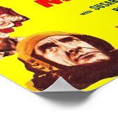 月の猫と女性 ポスター (角)