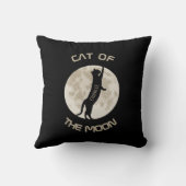 月の猫のパーソナライズされた名前 クッション (裏面)