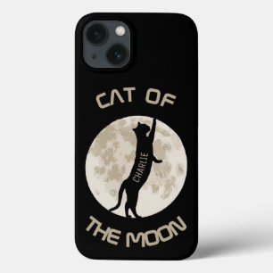 月の猫のパーソナライズされた名前 iPhone 13ケース