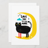 月の猫 ノートカード (正面/裏面)