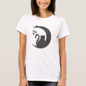 月の猫 – 背景色を選択 Tシャツ (正面)