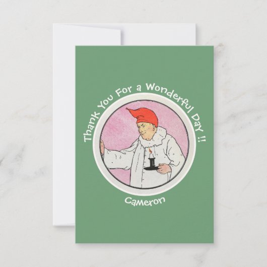 月の男のマザーグースの誕生日パーティーグッズ サンキューカード (正面)