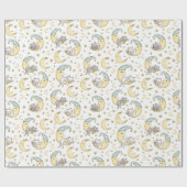 月の男の上に座っている子猫 ラッピングペーパー (フラット)