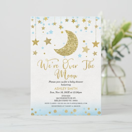 『月の男の子のベビーシャワー』 招待状 (スタンド正面)
