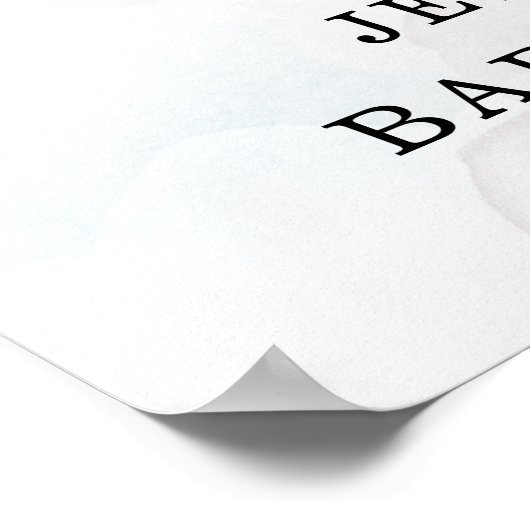 月の男の子の上で青い赤ちゃんシャワーへようこそ ポスター (角)