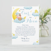 月の男の子の牛の赤ん坊のシャワーの上 サンキューカード (スタンド正面)