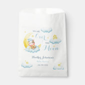 月の男の子の牛の赤ん坊のシャワーの上 フェイバーバッグ (正面)