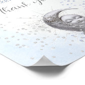 月の男の子の赤ちゃんシャワーおむつラッフルの看板 ポスター (角)