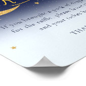 月の男の子の赤ちゃんシャワーおむつラッフルサインの上 ポスター (角)