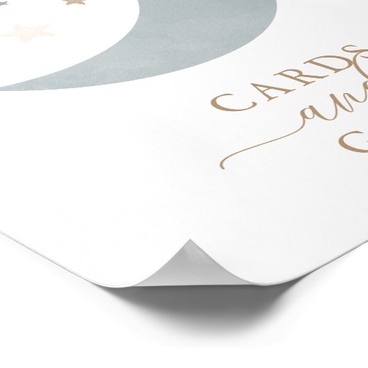 月の男の子の赤ちゃんシャワーのカードとプレゼント ポスター (角)