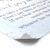 月の男の子の赤ちゃんシャワー上でベビーゲームを言わない ポスター (角)