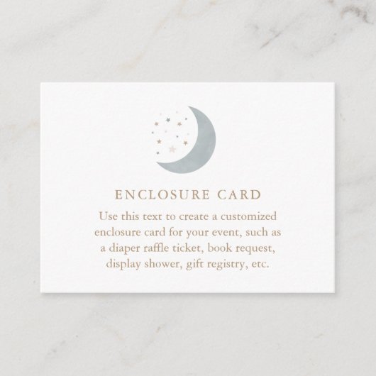 月の男の子の赤ん坊のシャワー越え エンクロージャーカード (正面)