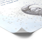 月の男の子の赤ん坊シャワーどのように大きいかママの腹 ポスター (角)