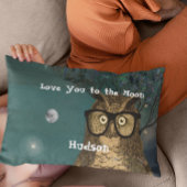月の男の子の部屋に愛するフクロウ眼鏡で 枕カバー