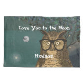 月の男の子の部屋に愛するフクロウ眼鏡で 枕カバー (裏面)