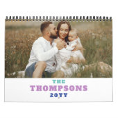 月の略称カラフル写真コラージュ カレンダー (カバー)