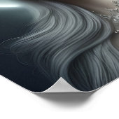 月の皇后美人画デジタルアート ポスター (角)