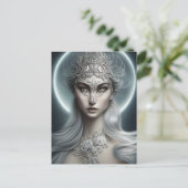 月の皇后美人画デジタルアート ポストカード (スタンド正面)