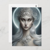 月の皇后美人画デジタルアート ポストカード (正面/裏面)