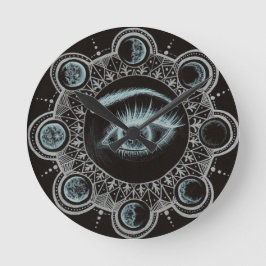 月の目の段階 ラウンド壁時計