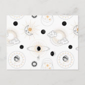 月の相の太陽の様式化されたレトロヴィンテージ惑星 ポストカード (正面)