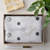 月の相の太陽の様式化されたレトロヴィンテージ惑星 薄葉紙 (ギフト)