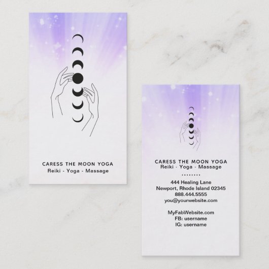 *~*月の相を愛撫+手を天に 名刺 (正面/裏面)