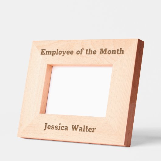 月の社員氏名スタッフの素朴文字 レーザー彫刻フレーム (左)