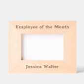 月の社員氏名スタッフの素朴文字 レーザー彫刻フレーム (正面)