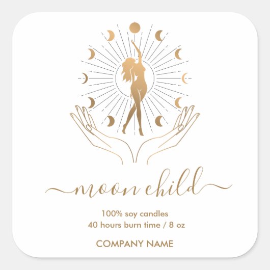 月の神秘的な魔術の天照柳の大豆キャンドルスクエア スクエアシール (正面)