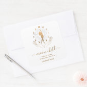 月の神秘的な魔術の天照柳の大豆キャンドルスクエア スクエアシール (封筒)