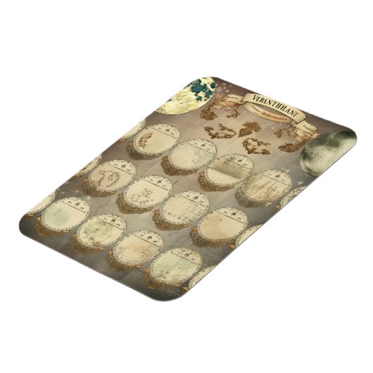 月の神秘的な – 月のアンティークのフェーズ マグネット (左側)