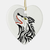 月の種族のオオカミの喚き声 セラミックオーナメント (右)