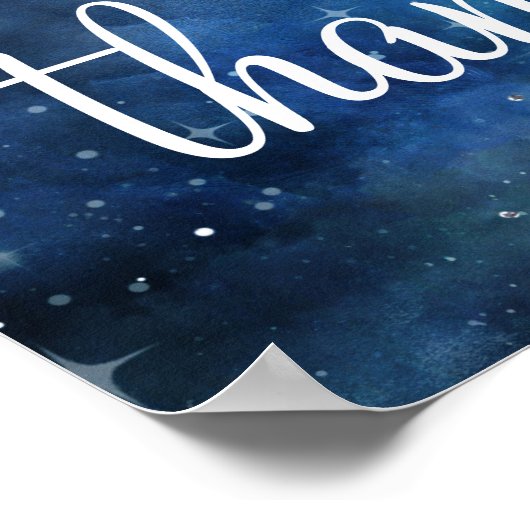 月の空の月のカードとギフト結婚のテーブルの看板 ポスター (角)