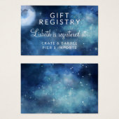 月の空の月のシャワーギフト登録カードの挿入 (正面&裏面)