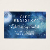 月の空の月のシャワーギフト登録カードの挿入 (正面)