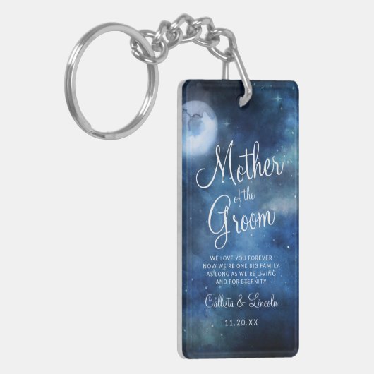 月の空の月の新郎の母に引用文 キーホルダー (正面左)