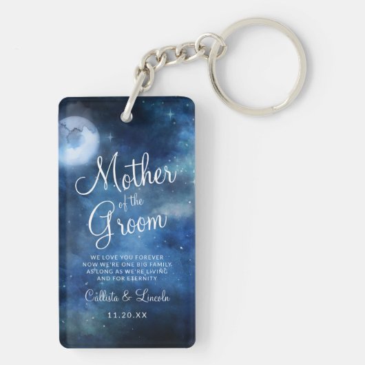 月の空の月の新郎の母に引用文 キーホルダー (裏面)