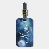 月の空の満月のカスタムハネムーン旅行のミセス。 ラゲッジタグ (正面縦)