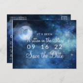 月の空の満月の天の銀河系日付を保存 案内ポストカード (正面/裏面)