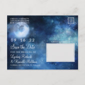 月の空の満月の天の銀河系日付を保存 案内ポストカード (裏面)