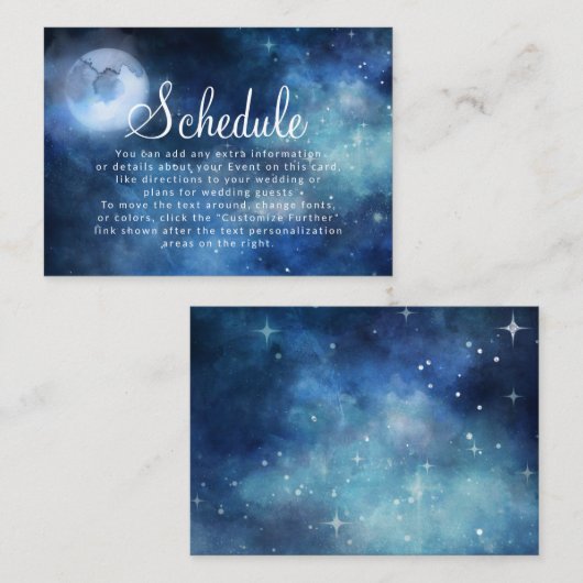 月の空の満月の天結婚のスケジュール エンクロージャーカード (正面/裏面)