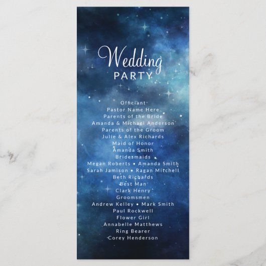 月の空の満月の天結婚の儀式 プログラム (裏面)