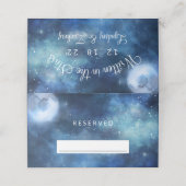 月の空の満月の星の予約結婚席 プレイスカード (外部開封)