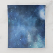 月の空の満月の星の予約結婚席 プレイスカード (内部開封)