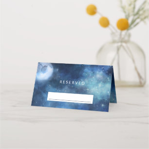 月の空の満月の星の予約結婚席 プレイスカード